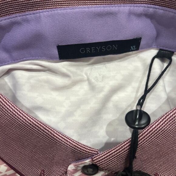 Greyson Mens XL Pink Print Pattern Golf Polo Shirt - Picture 4 of 6